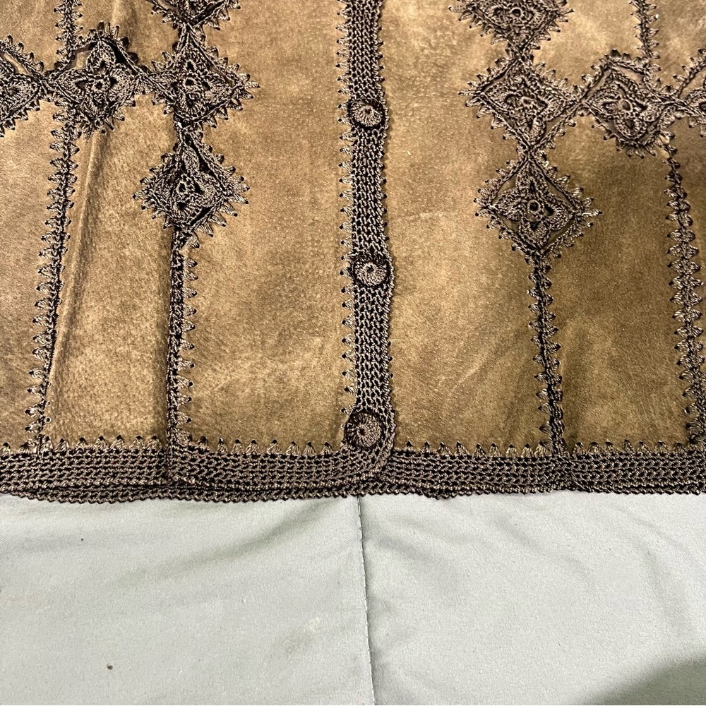 Vintage Carducci Patchwork Leather Jacket Crochet… - image 6